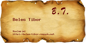 Beles Tibor névjegykártya